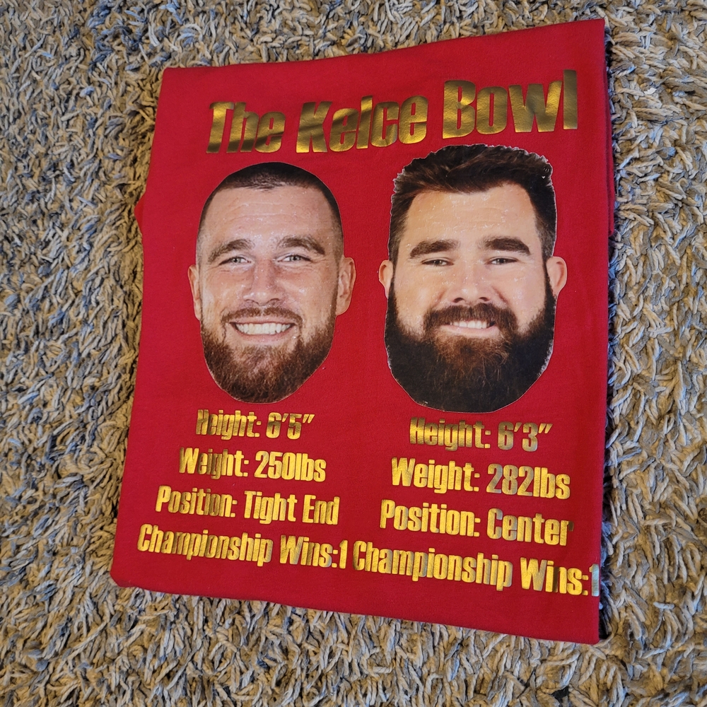 Red Kelce Bowl Graphic T-Shirt